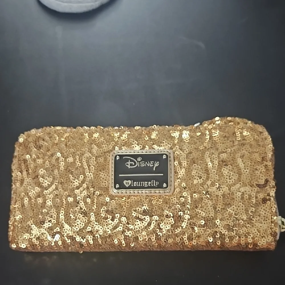 Gold Sequin Disney Loungefly Wallet - Picture 2 of 3